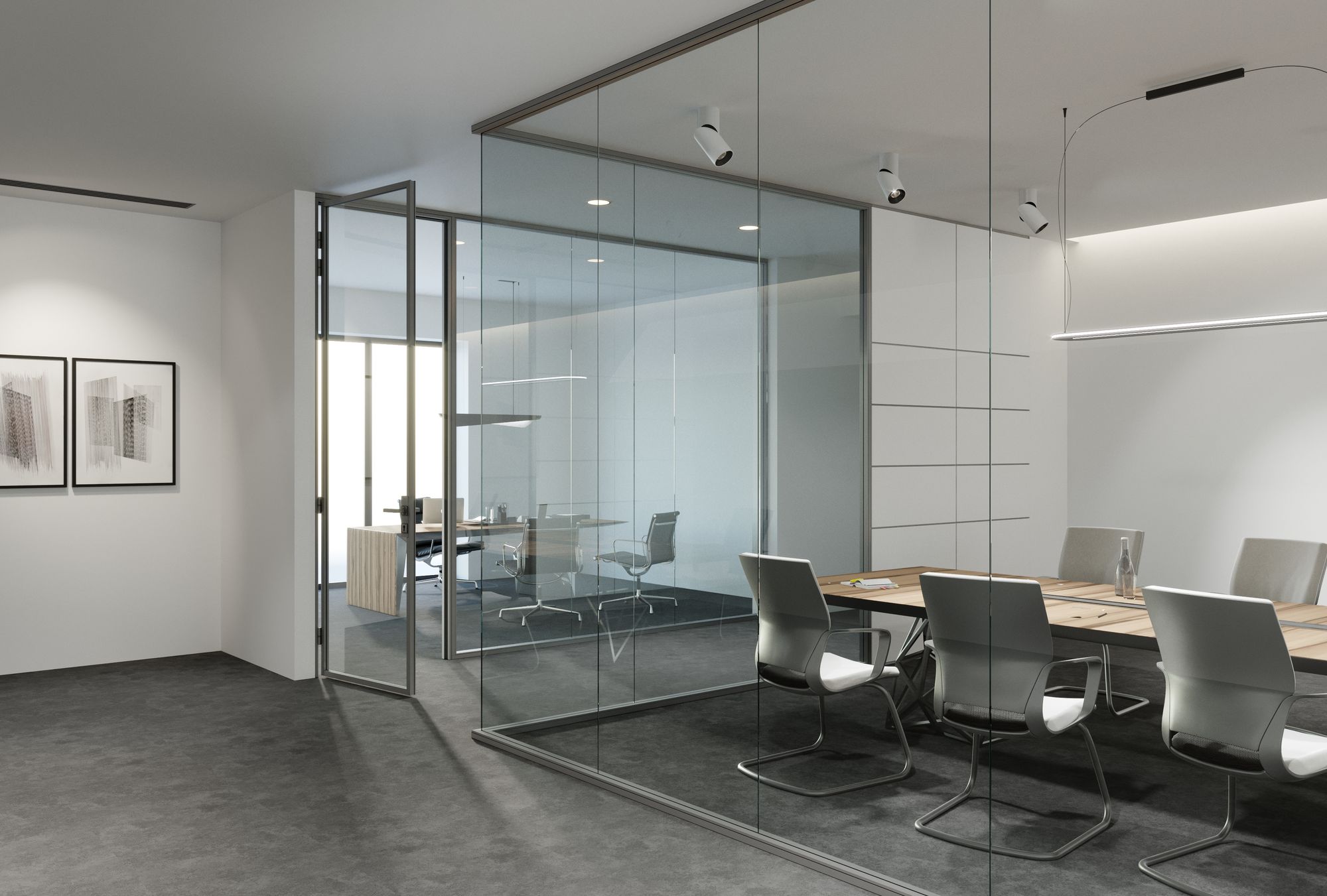 Фото Каркасная перегородка с дверью NAYADA-Quadro