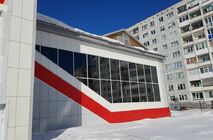 Монтаж фасадного остекления и противопожарных перегородок в СК Молодость